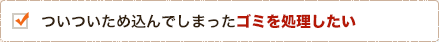 ついついため込んでしまったゴミを処理したい